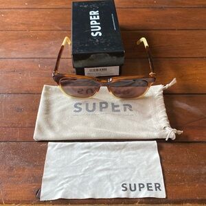 RetroSuperFuture People Havana & Horn Sunglasses. Unisex wayfarer style.